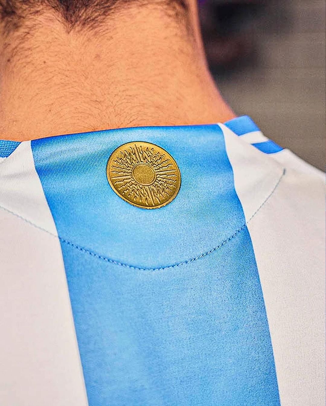 Trikot Seleção Argentina Home 2024/25 + Patch Campeão - Branca e Azul