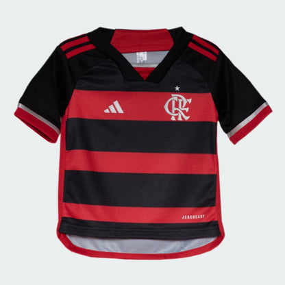 Conjunto Infantil Flamengo Home 24/25 - Preto e Vermelho 