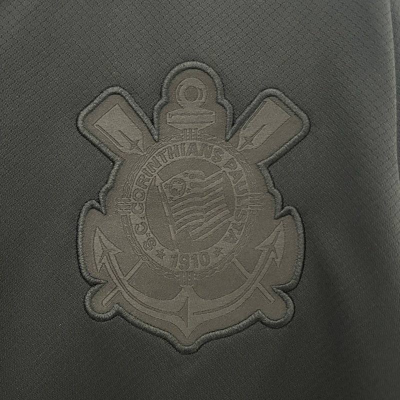 Jersey Corinthians 24/25 Schwarz Alle Sponsoren 