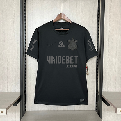 Jersey Corinthians 24/25 Schwarz Alle Sponsoren 