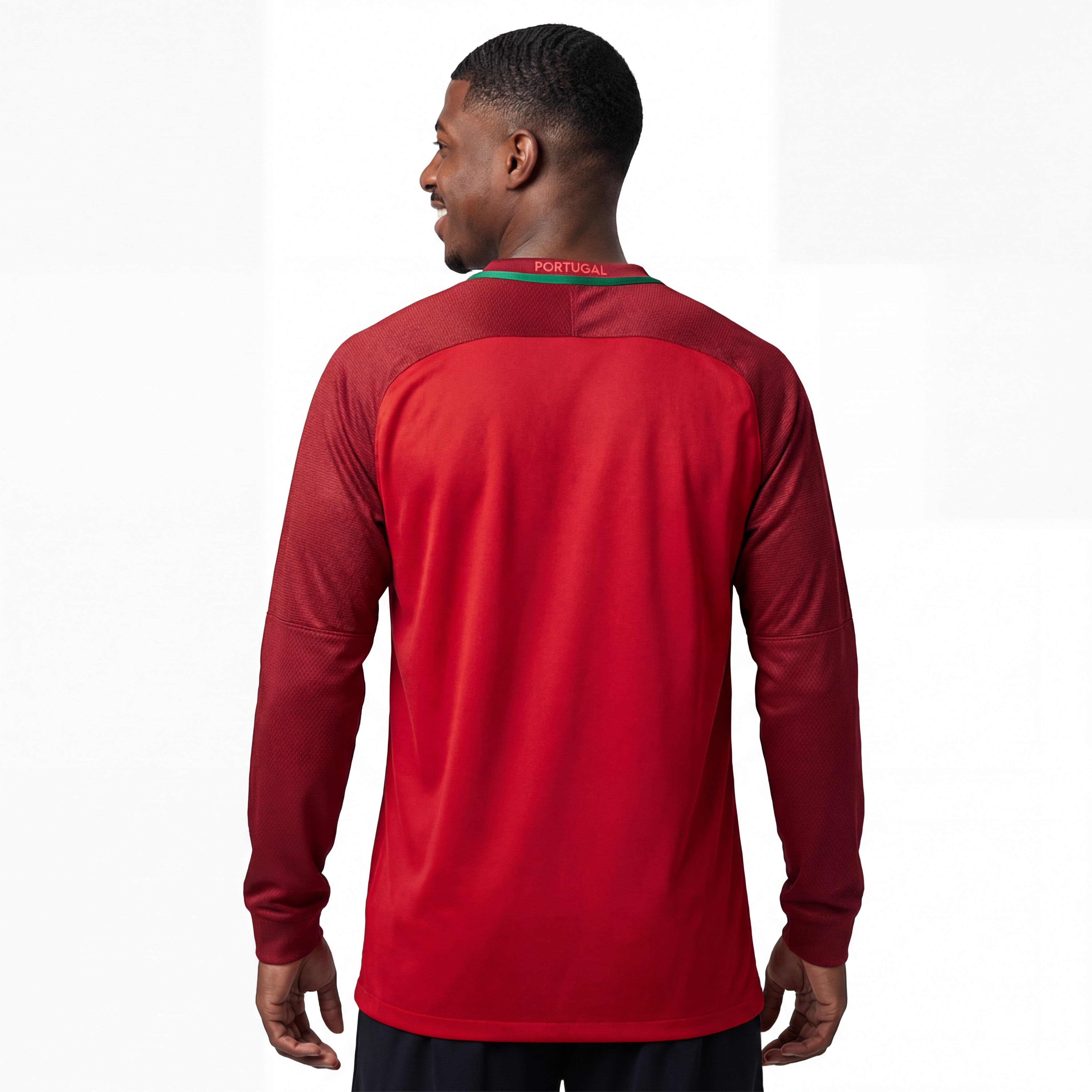 Jersey Portugal Retro 2016 Langarm Rot 