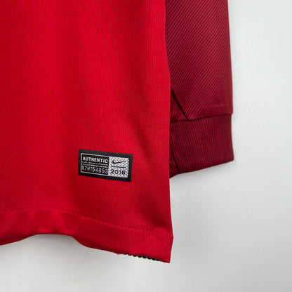 Jersey Portugal Retro 2016 Langarm Rot 
