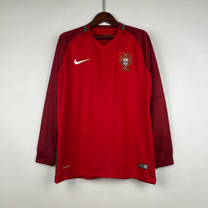Jersey Portugal Retro 2016 Langarm Rot 