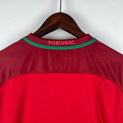 Jersey Portugal Retro 2016 Langarm Rot 