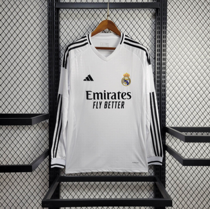 Real Madrid Trikot 24/25 Langarm Weiß 