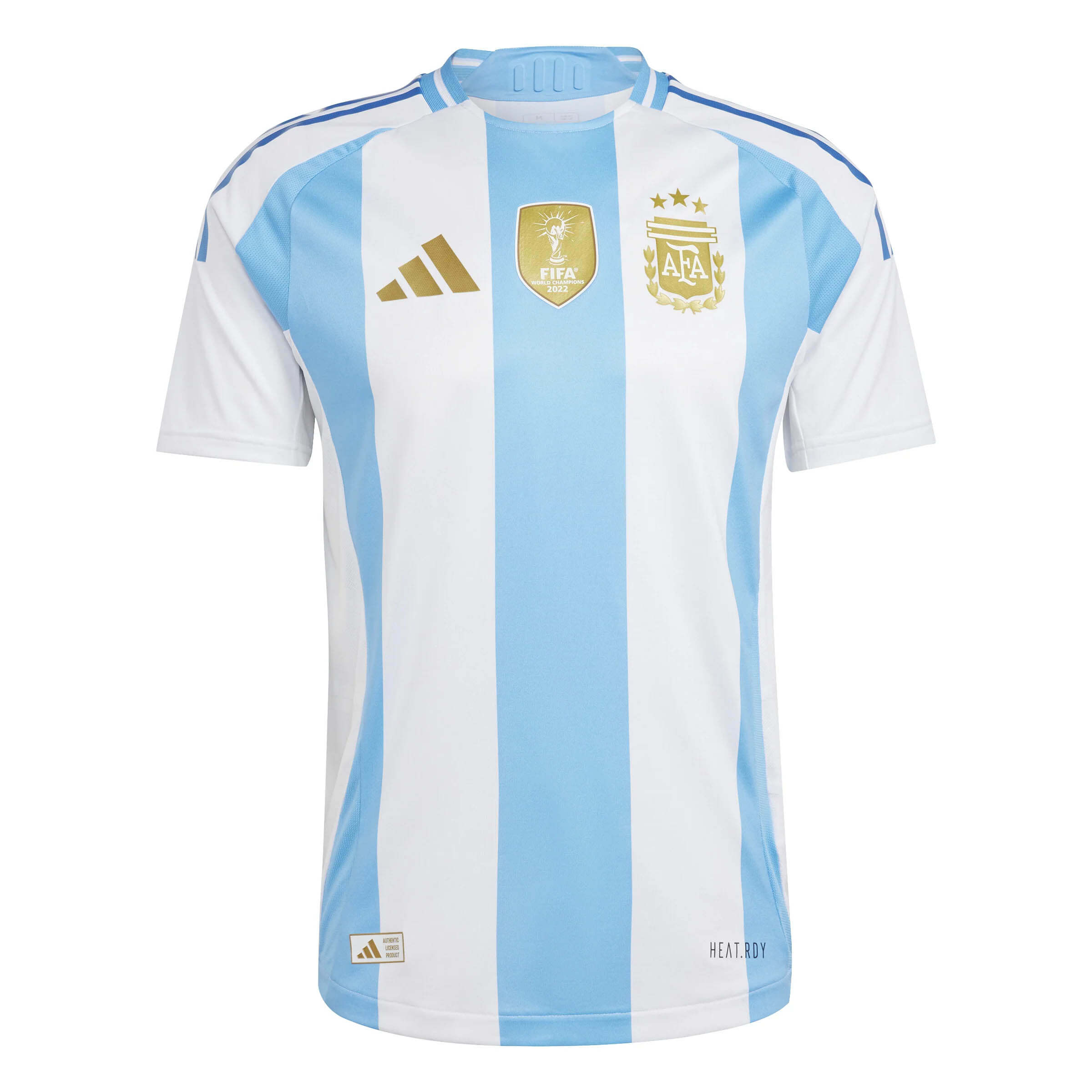 Trikot Seleção Argentina Home 2024/25 + Patch Campeão - Branca e Azul 
