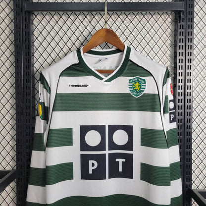 Trikot Sporting Retro 2001/03 Manga Longa Verde 