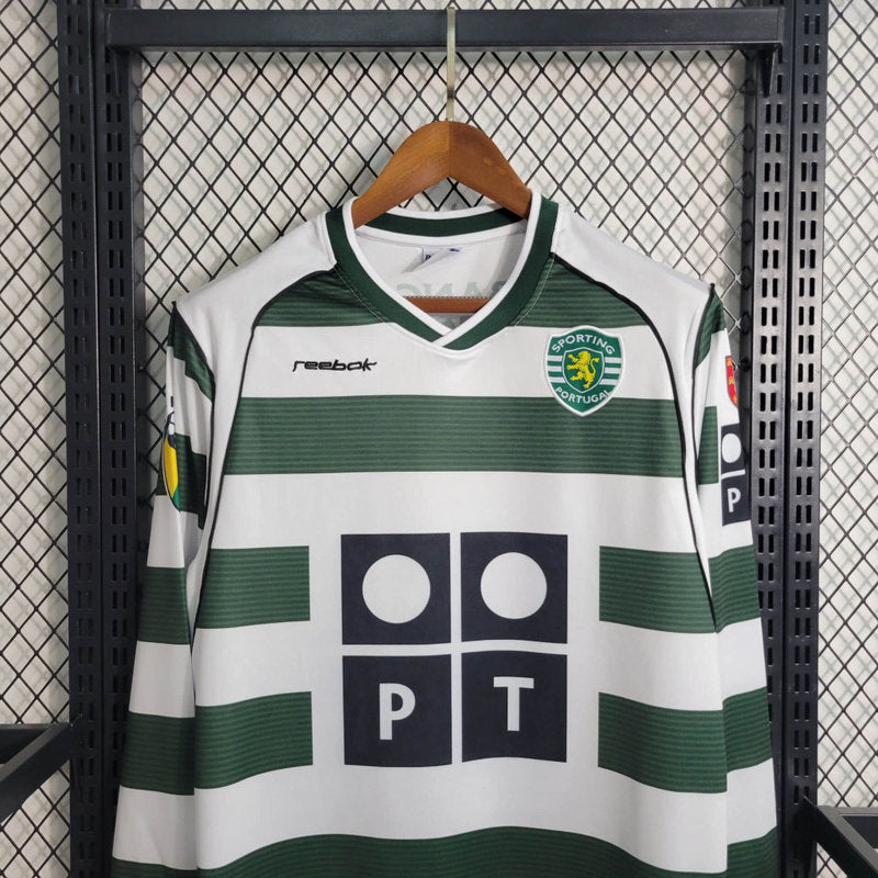 Trikot Sporting Retro 2001/03 Manga Longa Verde 
