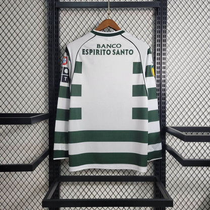 Trikot Sporting Retro 2001/03 Manga Longa Verde 