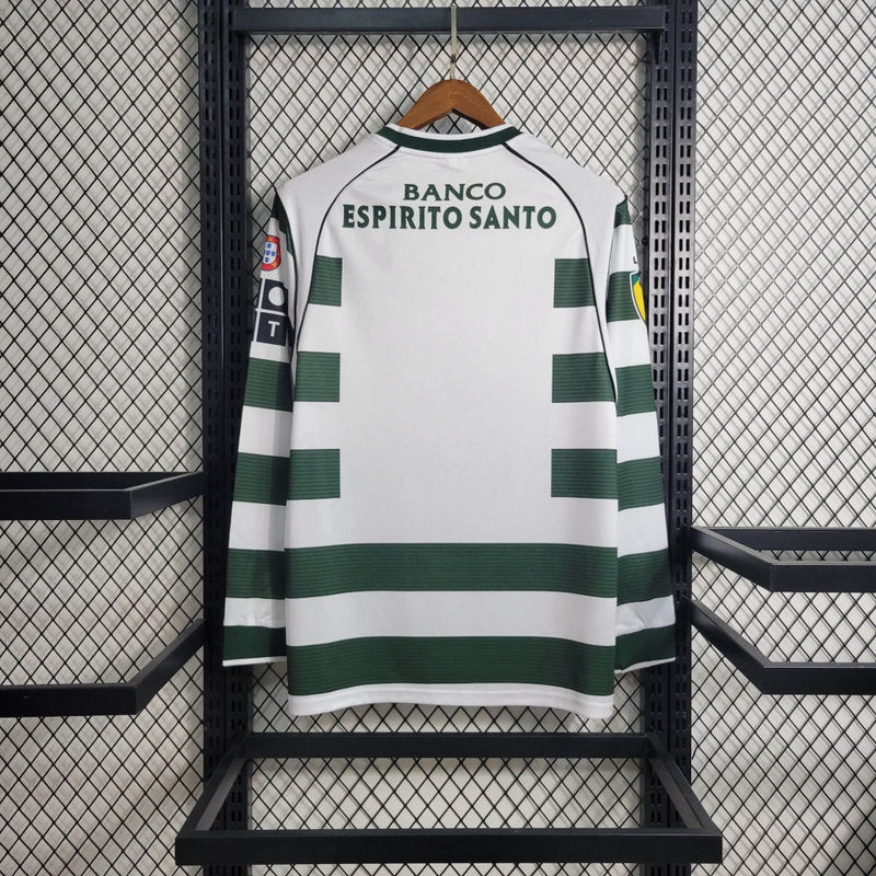Trikot Sporting Retro 2001/03 Manga Longa Verde 