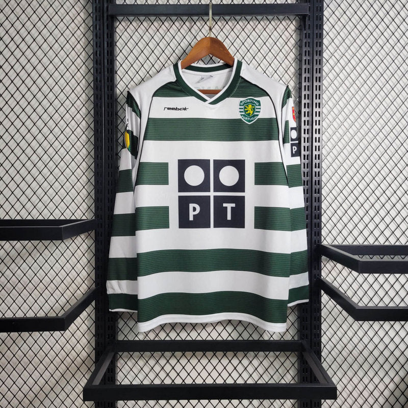 Trikot Sporting Retro 2001/03 Manga Longa Verde 