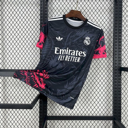 Real Madrid 2024/25 Schwarzes und rotes Drachen-Trikot S-XXL (2745) 