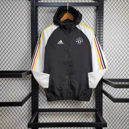 Windjacke Manchester United 24/25 - Schwarz-Weiß 
